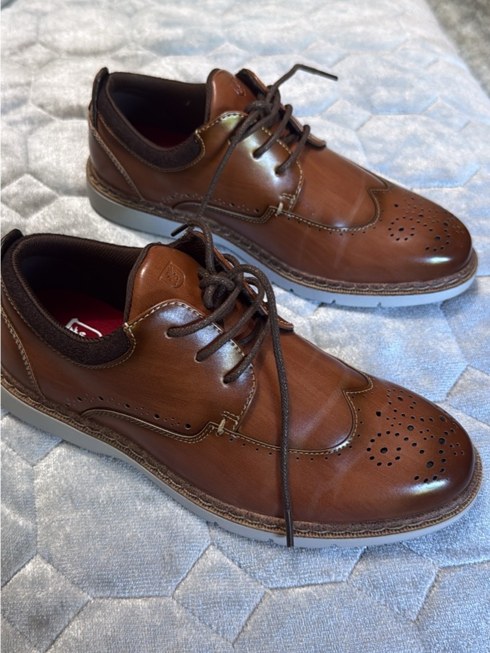 Boys Brown Wingtip Casual Dress Shoes